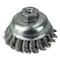 Weiler 3-1/2" Single Row Knot Wire Cup Brush .023" Steel Fill M10x1.50 Nut 13151 - alternate 1